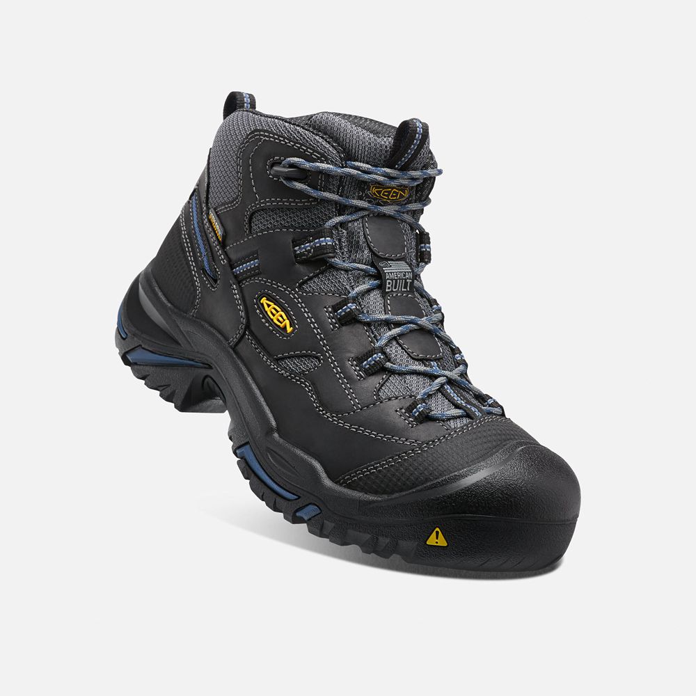 Botte de Travail Keen Homme Noir | Braddock Waterproof Mid (Soft Toe) | FCTDN-3420